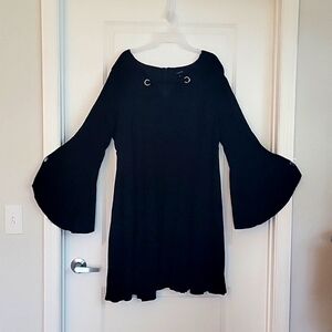 Torrid Black Challis Bell Sleeve Skater Dress 3X